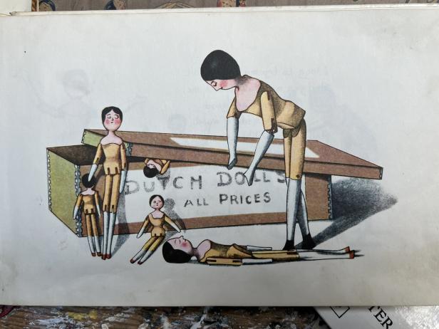 Kinderbuch-Illustration: „The Adventures of two Dutch Dolls“.