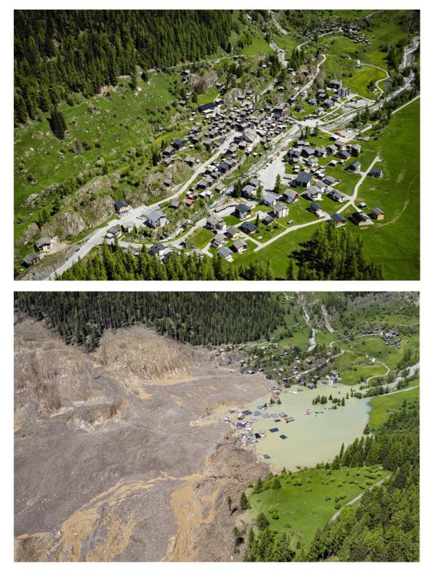 Swiss village buried after collapse of glacier