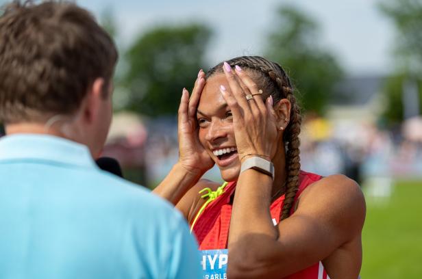 Leichtathletik: Mehrkampfmeeting in Götzis - Siebenkampf / Frauen: Hall (USA).