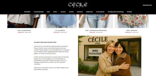 Ein Screenshot der Website https://cecilewien.at/