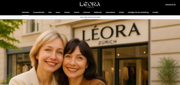 Ein Screenshot der Website https://leorazurich.com/