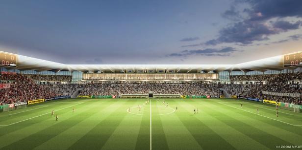 Rendering zeigt Stadion Graz nach Umbau