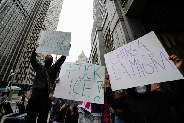 Protest against immigration sweeps, in New York Protest against immigration sweeps, in New York