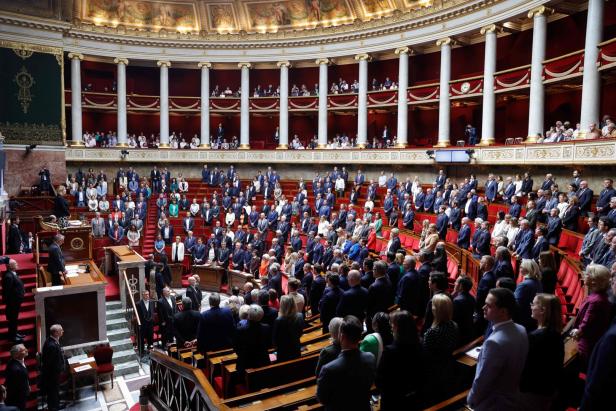Eine Sitzung der französischen Nationalversammlung in Paris.