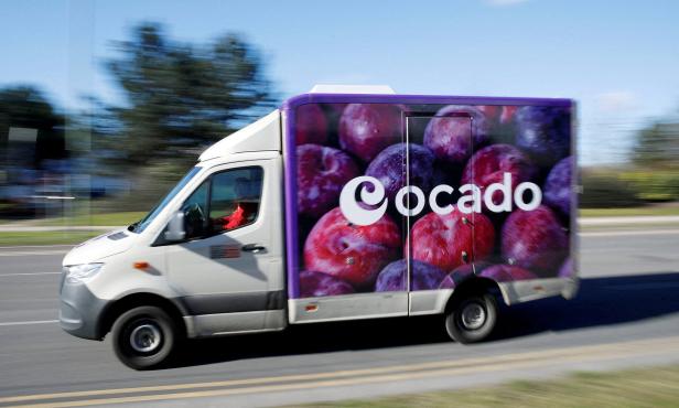 FILE PHOTO: FILE PHOTO: An Ocado delivery van seen driving in Hatfield