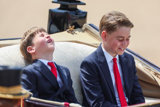 Louis und George Trooping the Colour parade to honour Britain's King Charles on his official birthday in London
