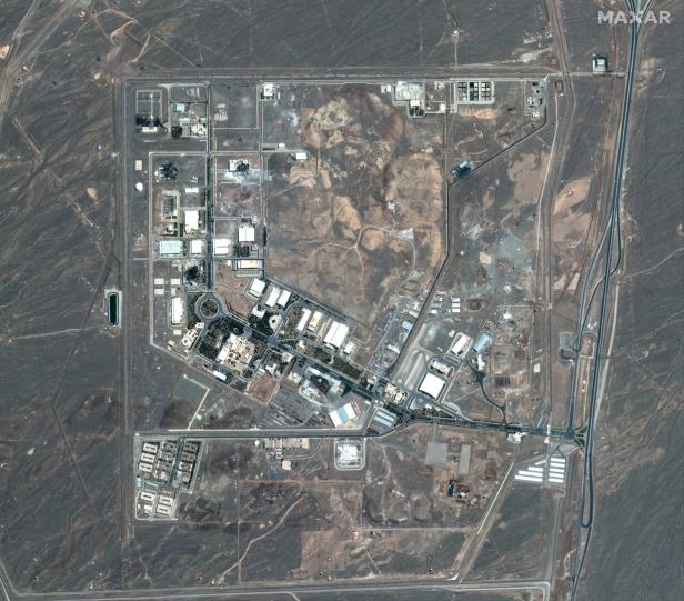 A satellite image shows the Natanz nuclear facility after airstrike in Iran