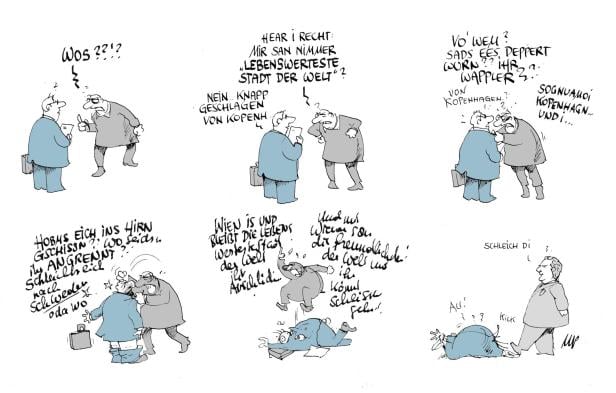 Was glaubn die Kopenhagener eigentlich wer se san? Karikatur des Tages mit Thema "Dänemark als Vorbild?" Das werden wir ja sehen