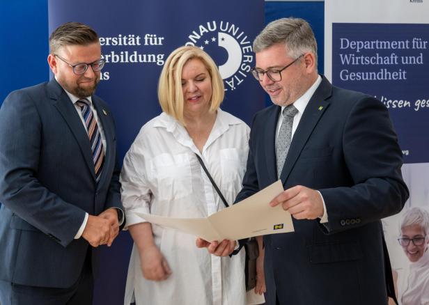 „Tut gut!“-Geschäftsführer Erwin Zeiler, Landesrat Ludwig Schleritzko und Univ.-Prof. Doris Behrens präsentierten die geplanten Schritte.