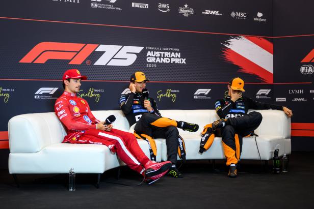 MOTORSPORT: FORMEL 1 / FORMEL-1-WM / GP VON ÖSTERREICH / QUALIFIKATION: LECLERC (MON) / NORRIS (GBR) / PIASTRI (AUS) MOTORSPORT: FORMEL 1 / FORMEL-1-WM / GP VON ÖSTERREICH / QUALIFIKATION: LECLERC (MON) / NORRIS (GBR) / PIASTRI (AUS)