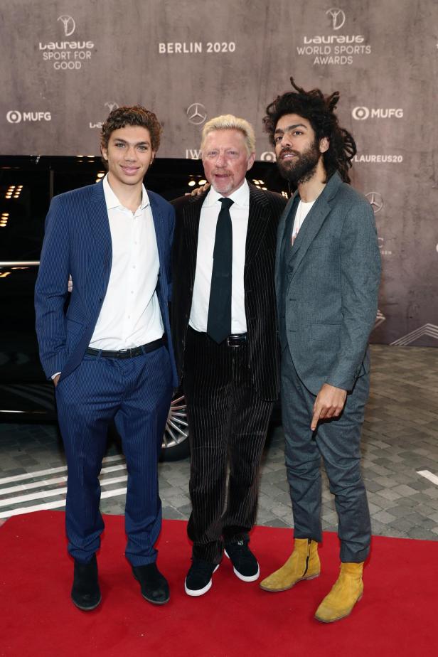 Boris Becker (Mitte) mit seinen Söhnen Elias und Noah