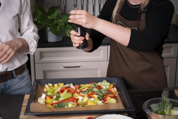 Backbleck mit Gemüse