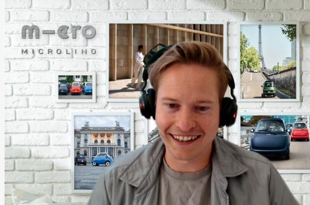 Merlin Ouboter, Co-Gründer des Microlino. Merlin Ouboter, Co-Gründer von Microlino.