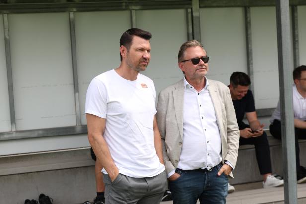 Katzer und Wrabetz (r.) mit Ausblick bei Rapid