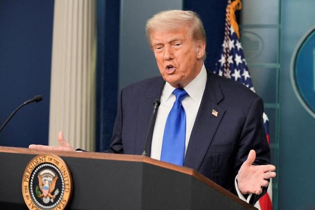 FILE PHOTO: FILE PHOTO: U.S. President Trump speaks to the media at the White House in Washington