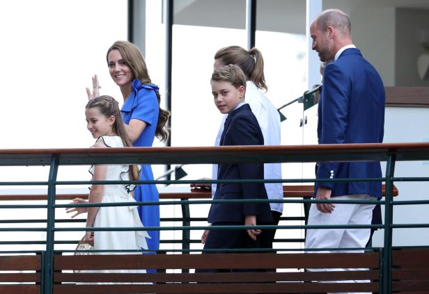 Prinzessin Kate und Prinz William mit Prinzessin Charlotte und Prinz George in Wimbledon Wimbledon Championships 2025 - Day 14