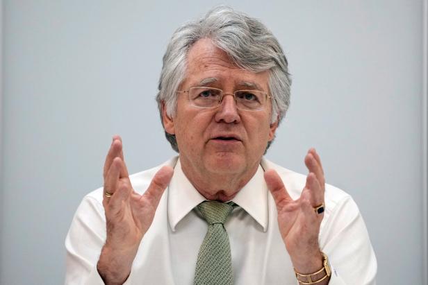 President of the European Union Chamber of Commerce in China Joerg Wuttke speaks at a roundtable event in Shanghai