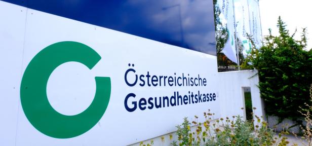 Schild der Österreichischen Gesundheitskasse.