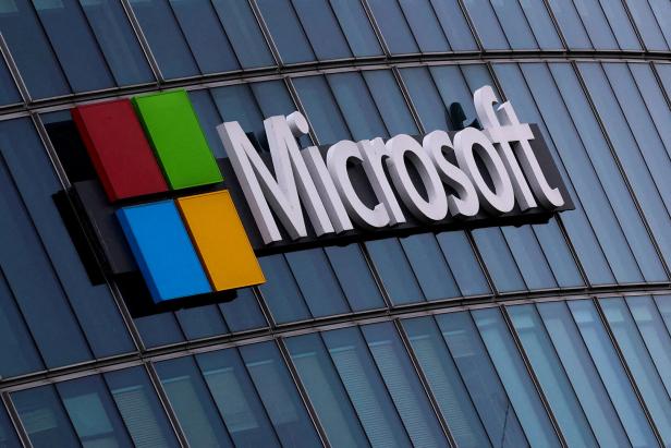 FILE PHOTO: A Microsoft logo is seen in Issy-les-Moulineaux near Paris FILE PHOTO: A Microsoft logo is seen in Issy-les-Moulineaux near Paris