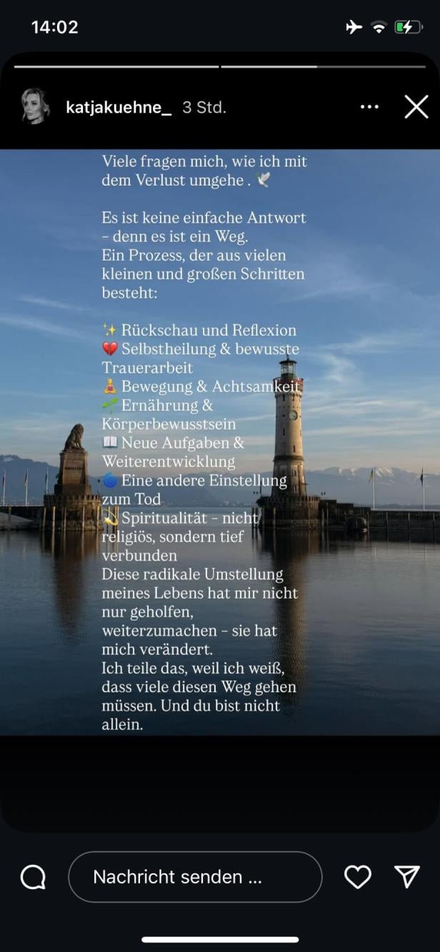Katja Kühne postet auf Instagram Story und spricht über Tod ihres Sohnes. Katja Kühne postet auf Instagram Story und spricht über Tod ihres Sohnes.
