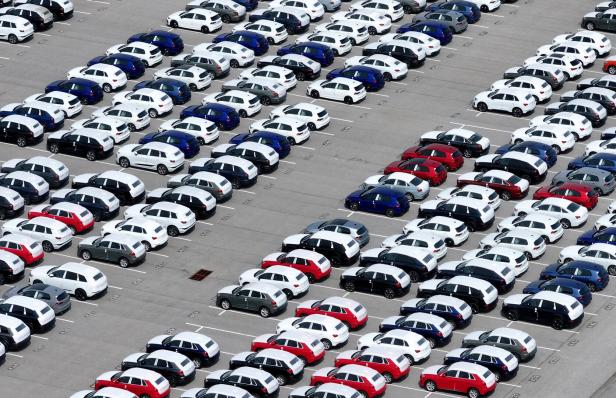 FILE PHOTO: Volkswagen vehicles, in Edgemere, on the day of US President Donald Trump's tariff announcements