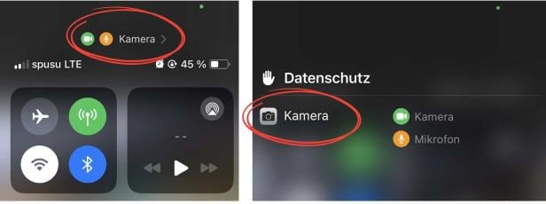 Anwendung bei iPhone Grüner Punkt am Handy