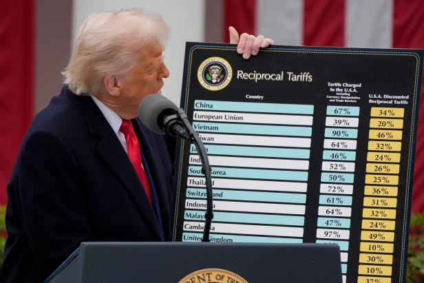 US-Präsident Trump und seine Zolltafel US President Trump unveils new tariffs on so-called Liberation Day