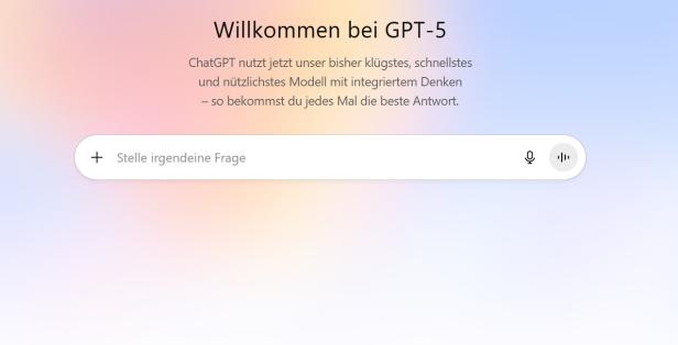 Das ist das neue Interface des Chatbots.