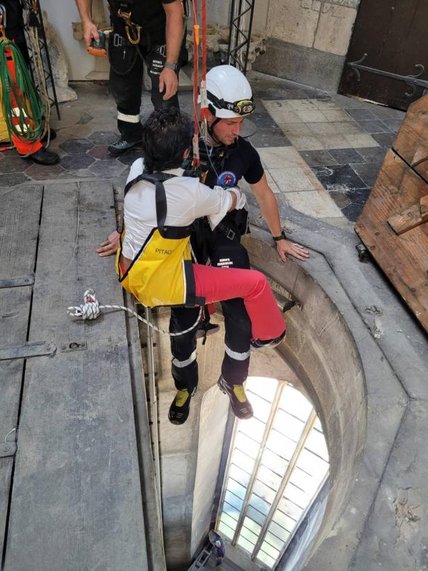 Spektakuläre Rettungsaktion vom Südturm des Wiener Stephansdoms