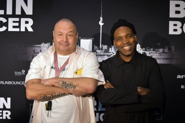 Frank Künster und Smiley Baldwin beim Photocall für „Berlin Bouncer“.
