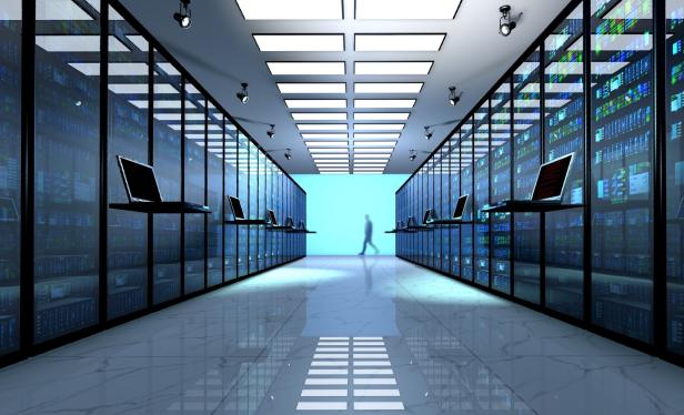 Server room interior in datacenter