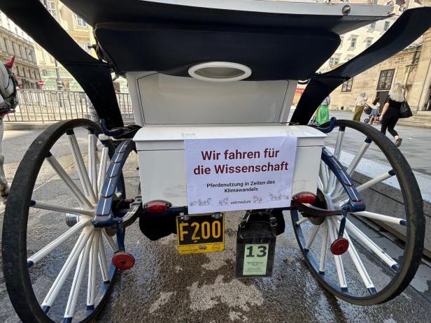 Die an der Studie der Stadt Wien teilnehmenden Kutschen sind eigens beschriftet