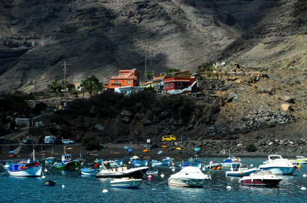 Blick auf Valle Gran Rey, La Gomera.
