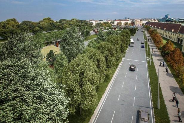 Grüne Idylle vor dem Schloss. Leider nur eine Visualisierung aus der Planungszeit. 