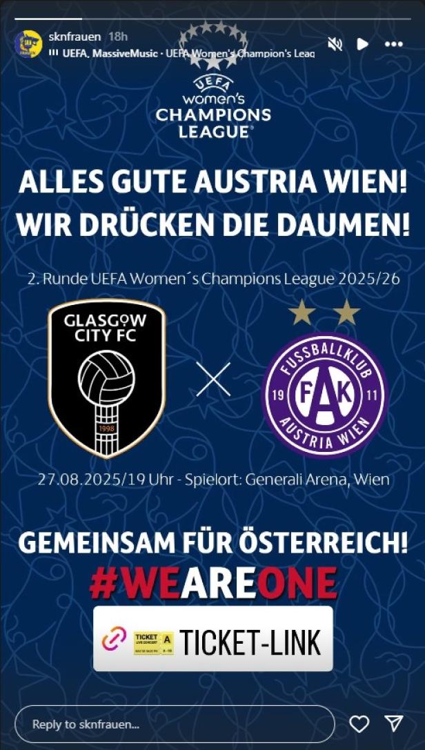 Die SKN Frauen wünschten der Austria Glück - und reges Zuschauerinteresse