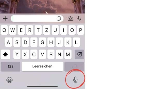 Texteingae-Feld bei WhatsApp
