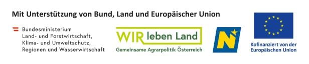 Logos vom Land Niederösterreich, der EU und dem Bundesministerium Österreichs 