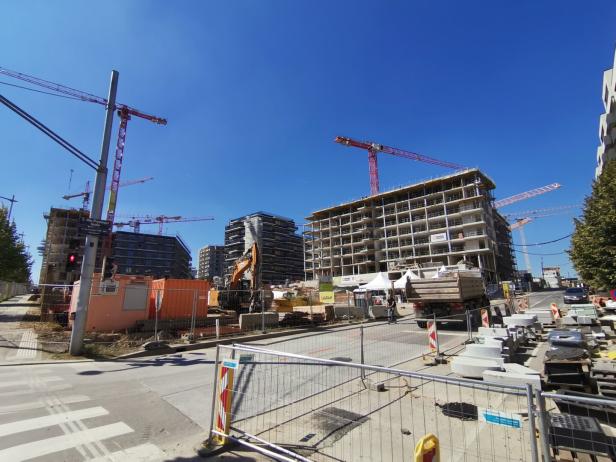 Spatenstich Schule Quartier im Dritten Baustelle Quartier im Dritten, Wien Landstraße.