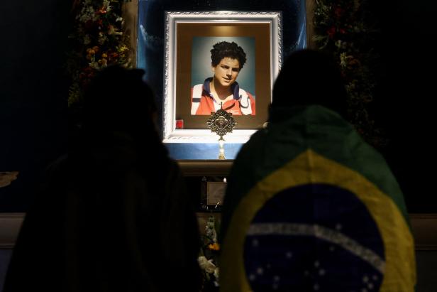 Worshippers celebrate the canonisation of Carlo Acutis in Sao Paulo Worshippers celebrate the canonisation of Carlo Acutis in Sao Paulo