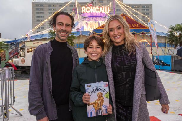 Danilo Campisi mit Sohn Lorenzo und Verlobter Corinna Kamper
