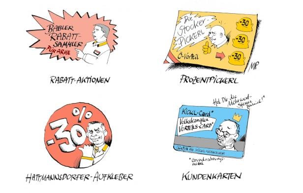 Eine bunte Karikatur