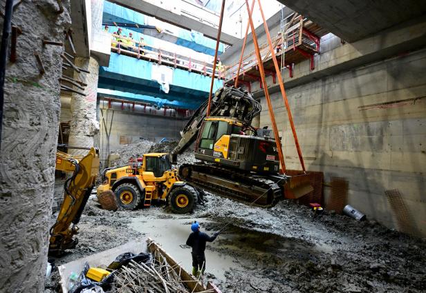 Besichtigung der U-Bahn-Baustelle Pilgramgasse.