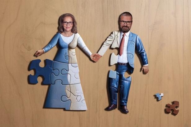 Monica Weinzettl und Gerold Rudle als Puzzle
