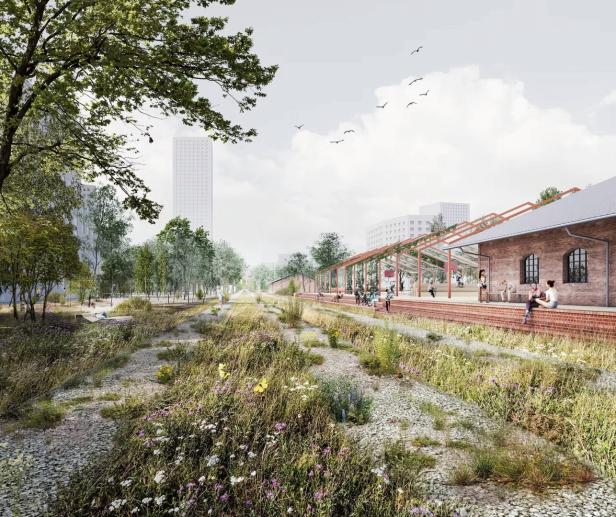 Rendering Park Nordwestbahnhof