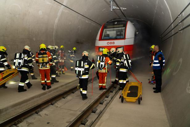 Großeinsatz im Koralmtunnel zum Abschluss der Übungsphase
