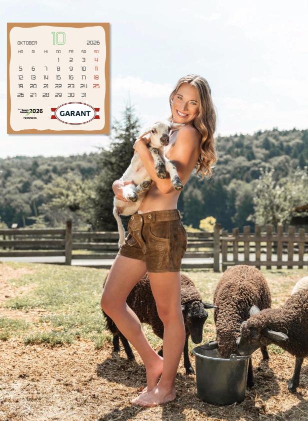 Weibliches Model für Jungbauernkalender