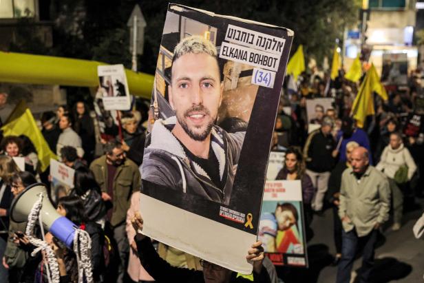ISRAEL-PALESTINIAN-CONFLICT-HOSTAGES-PROTEST
