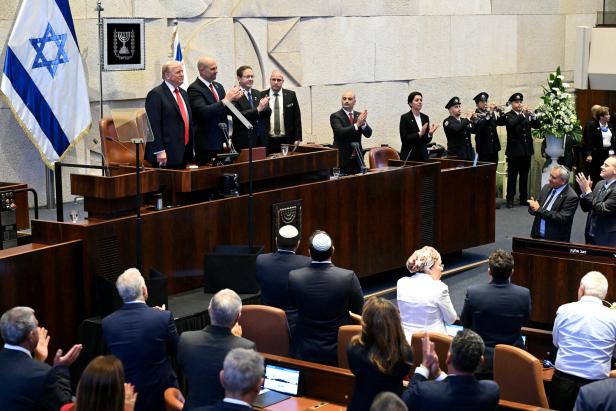 U.S. President Donald Trump addresses the Knesset in Jerusalem