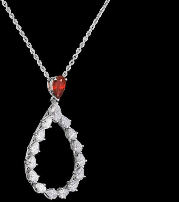 Diamantenkette mit einem Rubin