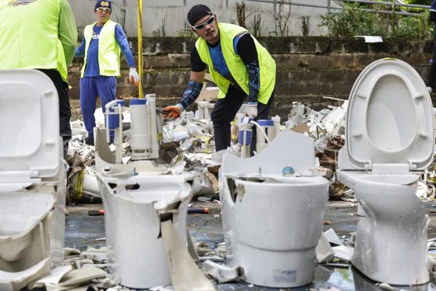 Sh.. happens Authorities dispose of over 30,000 uncertified ceramic and steel products